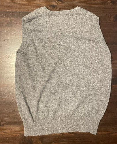 Scotty McGregors Men’s Large 100% Cashmere Sweater Green Pullover Vest V Neck - Picture 3 of 3