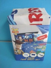 New Disney Toy Story 4 Twin 3 Piece Sheet Set Flat Fitted Pillowcase Buzz Woody