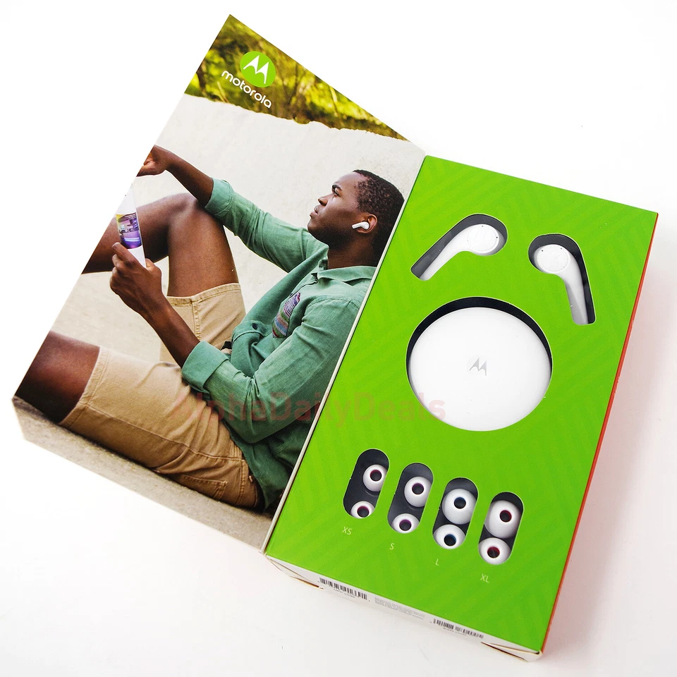 Motorola Verve Buds 500 True Wireless Bluetooth In-Ear Earbuds Headphones White - Image 2 of 2