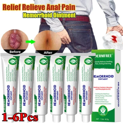 DERMFREE Herbal Hemorrhoid Ointment Cream Fast Acting Hemorrhoid Treatment for Piles Care