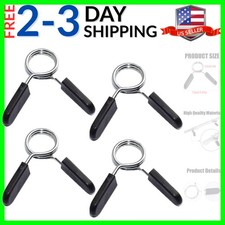 4pcs 1 Inch Barbell Clamps, Spring Clip Collars Bars Clips Fitness Weight Lif...