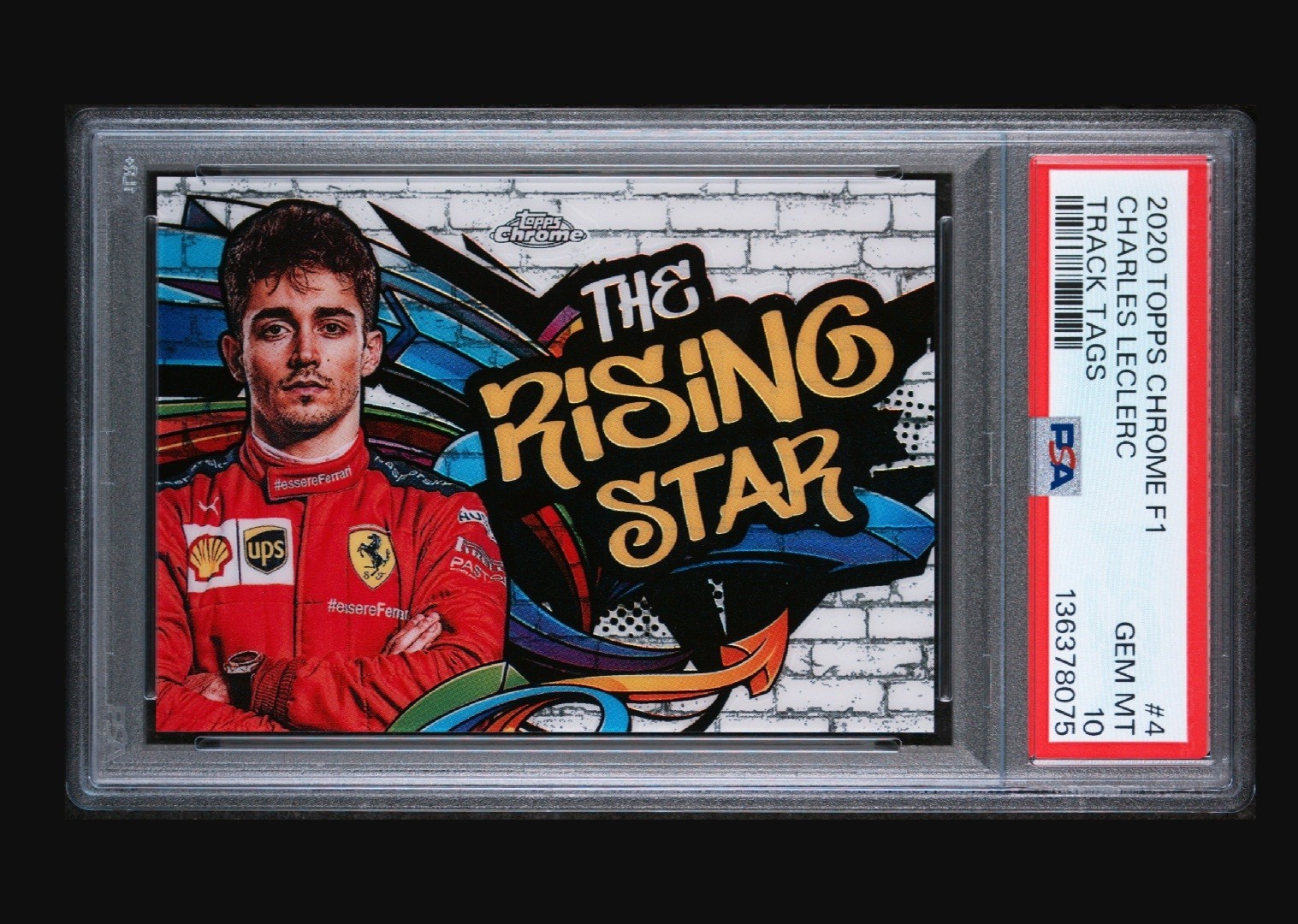 2020 TOPPS CHROME FORMULA 1 TRACK TAGS #4 CHARLES LECLERC TRACK TAGS PSA 10 view 1
