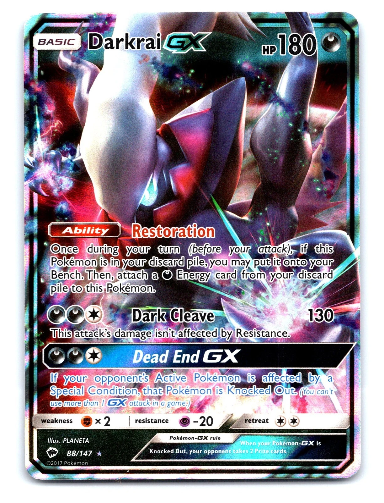 Darkrai GX 88/147 Near Mint SM - Burning Shadows Pokemon Shipnow
