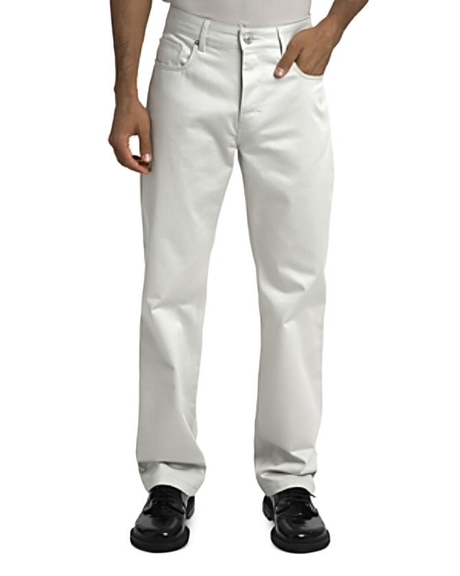 ◆ami9622◆ AMI Paris Logo-Patch Straight Fit Pants Men's S Chalk Side Pockets