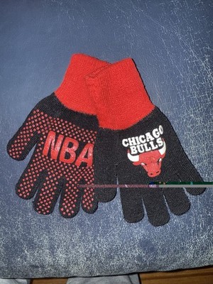 Chicago Bulls NBA Basketball Vintage KIDS OSFA Winter Sports Gloves Mittens NEW