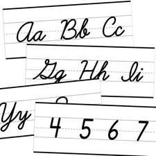 12 Pieces Alphabet Line for Classroom Wall Simple Cursive Alphabet Line Bulletin
