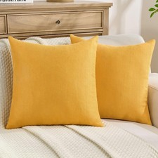 Pack of 2 Chevron Chenille Throw Pillow Covers 16x16 Inch Soft Herringbone Te...