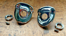 57 Chevy Windshield Wiper Escutcheons Pair Chrome New 1957 Chevrolet