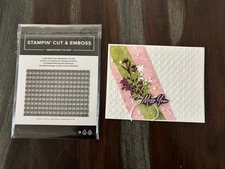 Stampin Up  Cane Weave 3D Embossing Folder EUC! BONUS CARD!!