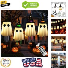 Set of 4 Halloween Hanging Ghosts, Halloween Decorations Outdoor Hanging Ghos...