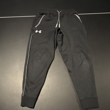 Under Armour Boys Black Jogger Pants YSM Loose Fit Drawstring Zip Pocket