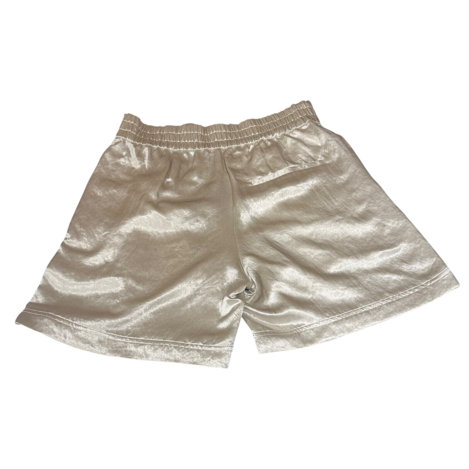 Helmut Lang Women's RRP $325 Crinkle Shorts Ivory Beige Pockets Pullon SZ S image 3
