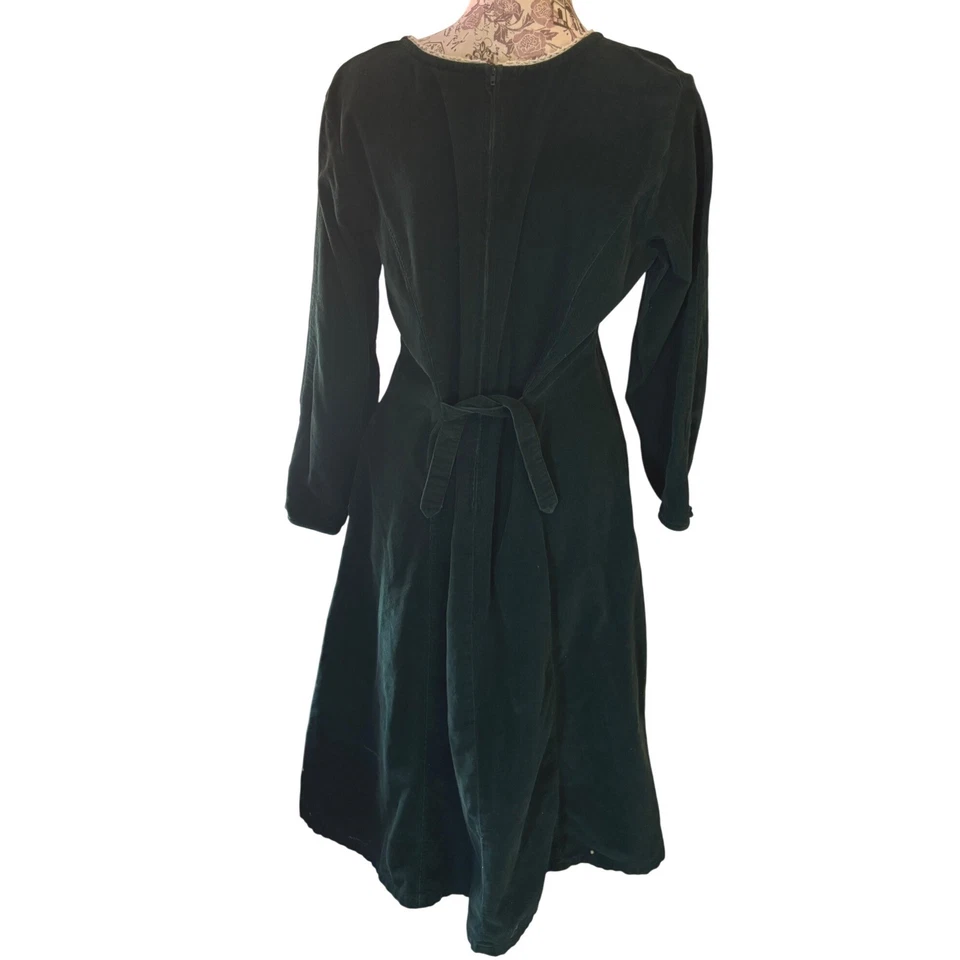 Vintage Corduroy Dress Green Size 8-10 Long Sleeve WICKED Wear - Image 2 of 4