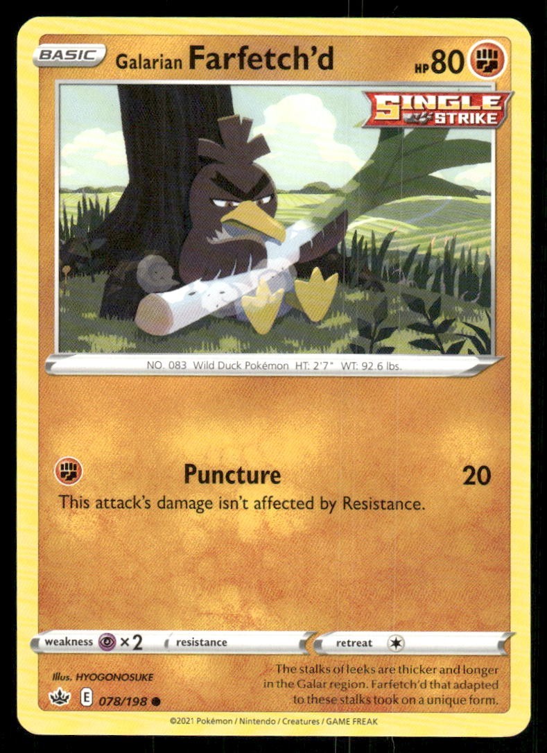 Pokémon TCG Pokémon Galarian Farfetch'd Common Regular