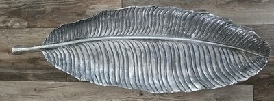 Uttermost 30.5'' x 10.5'' Large Leaf Metal Tray Hanging Art Tropical Costal Decor