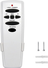 Hampton Bay Ceiling Fan Remote Control - 3-Speed, Light Dimmer, Reverse Button -