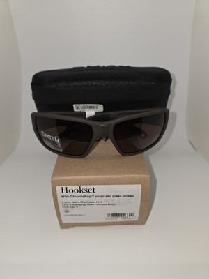 SMITH Hookset Sunglasses ChromaPop Glass Polarized Brown Matte Mississippi Mud