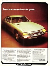 1974 Advert for CITROEN 'SM' Saloon Motor Cars Vintage Original Print Ad 799