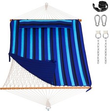 Lazy Daze Hammocks Rope Hammock with Pad, Spreader Bar, Carabiners, Tree Stra...