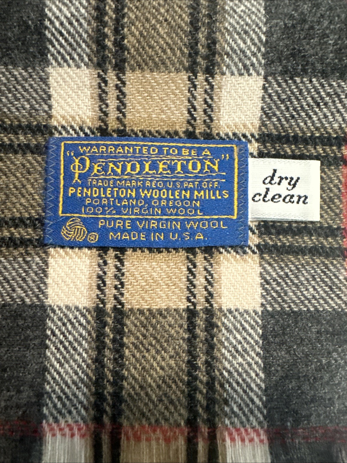 pendleton woolen mills vintage rectangle scarf bl… - image 6