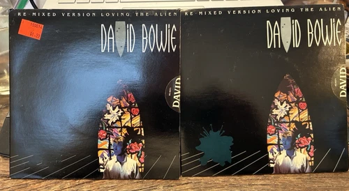 DAVID BOWIE TWO sticker sealed unopened Re-Mixed Version Loving the Alien