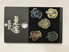 Image of Official Harry Potter Studio Tour London House Crests 5-Pin Badge Set • New/Tag