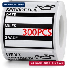 for Oil Change Stickers Vinyl 300 Pcs 2"x 2" Service Black Stickers, Next Servic