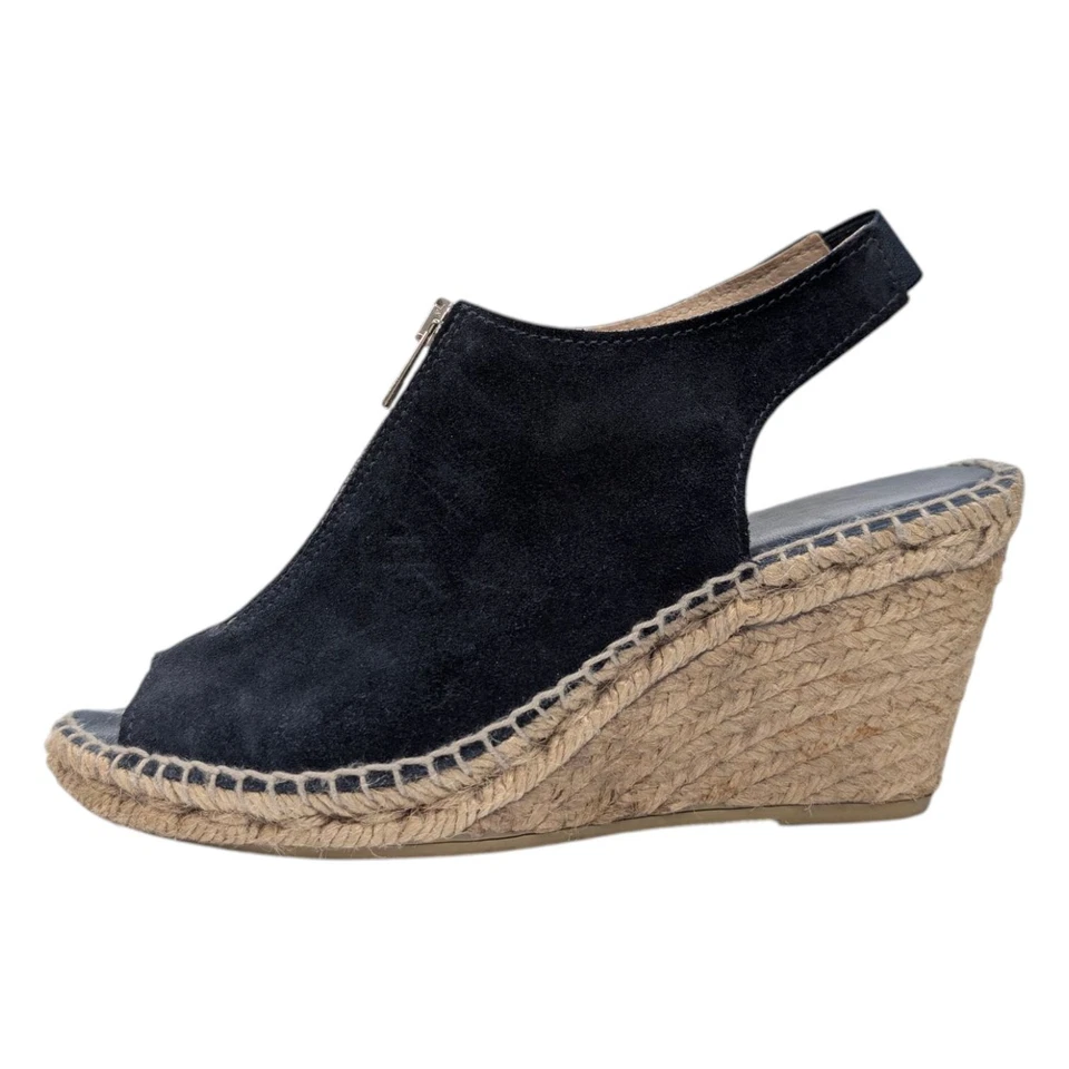 Andre Assous Rhea Wedge Sandals Womens Navy Blue Suede Espadrille Top Size 7 - Image 2 of 4