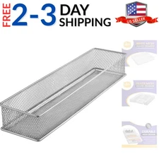 Silver Mesh Drawer Cabinet and or Shelf Organizer Bins, School Supply Holder ...