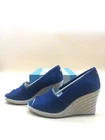 TOMS Michelle Open Toe Wedge Shoes Navy Dark Denim Size 7.5 Women’s New in Box *
