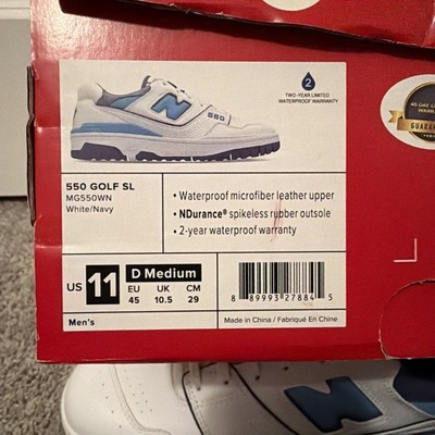 New Balance 550 Golf SL UNC White University Blue Men display picture 3