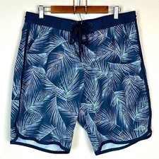 Reel Life Boardwalk Shorts Blue Palm Fish Hook Print UPF 30 Quick Dry XXL