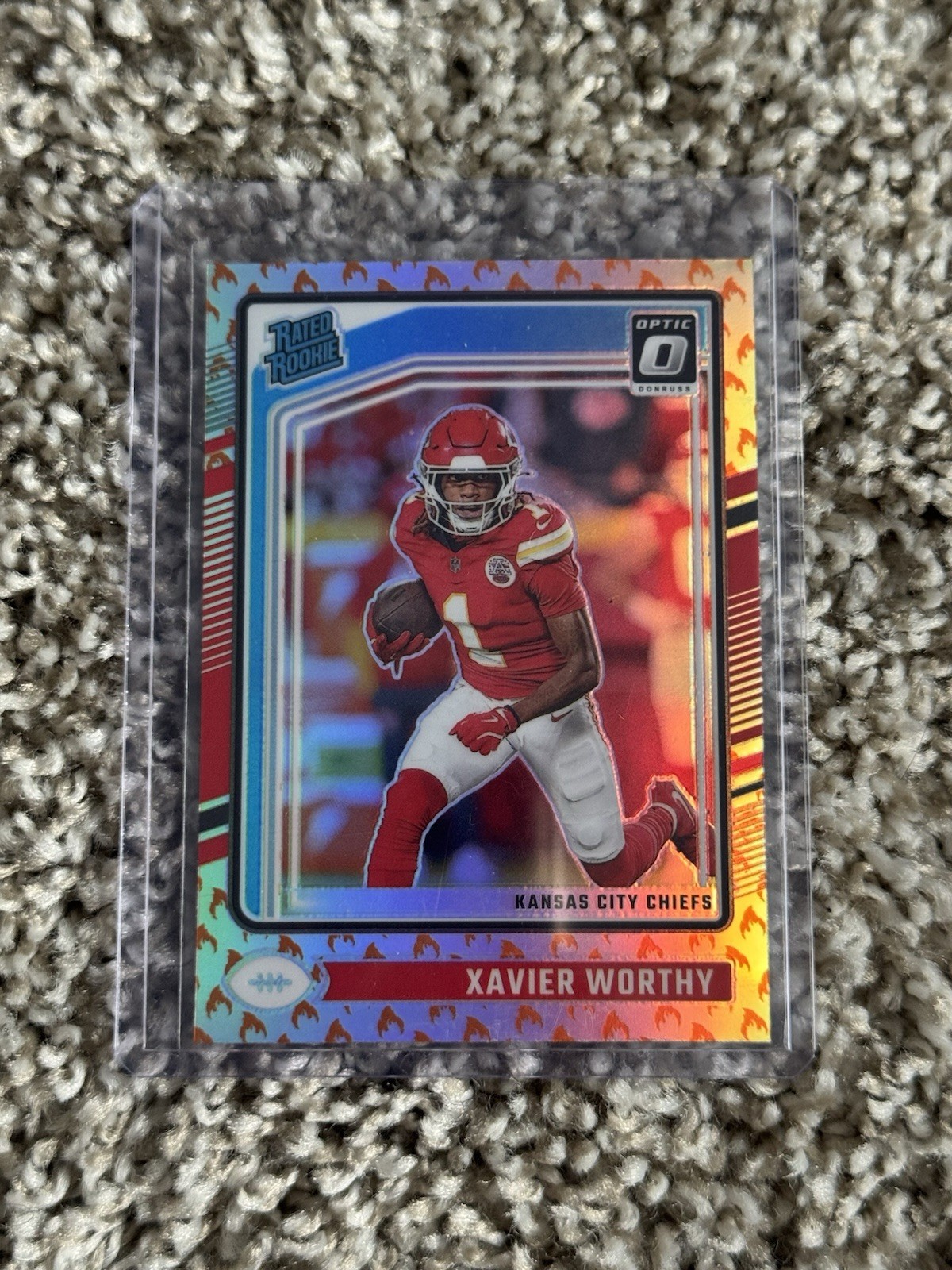 2024 Optic Xavier Worthy Rated Rookie Fire Emoji SSP Chiefs #300