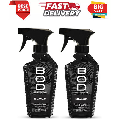 (2 Pack) BOD Man Last All Day Black Fragrance Body Spray, 8 oz - Free Shipping