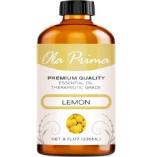 Ola Prima Pure Lemon Essential Oil 8oz – Aromatherapy, Diffuser, Candle & Soap M