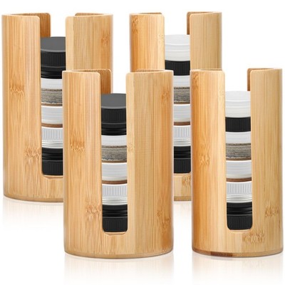 LemonRoad 4 Packs Mason Jar Lid Organizer Vertical Bamboo Storage Holder Fits...