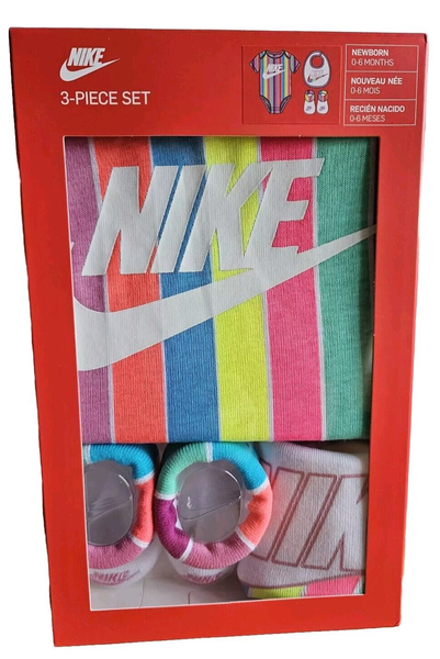Nike Baby Set 3-Teilig Body LäTzchen Patucos 0-6 Monate Original Geschenk🎁🔥-image