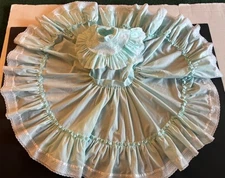 Vintage Mini World Girls Mint Green Ruffle Lace Full Circle Dress Size 6X