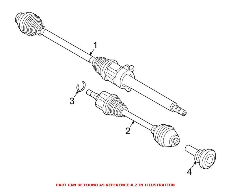 Genuine OEM Rear Driver Left CV Axle Assembly For BMW 33208611321  