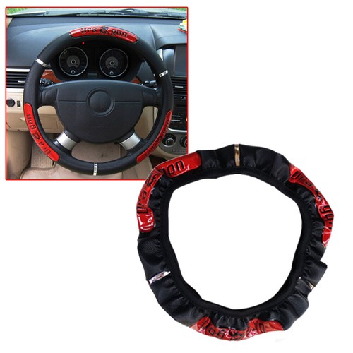 PU Leather Car Steering Wheel Covers Anti-slip Protector Accessories 15''/38cm - Foto 7 di 12