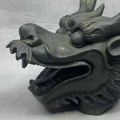 Collectible Chinese Pure Copper Handmade Exquisite Dragon Head