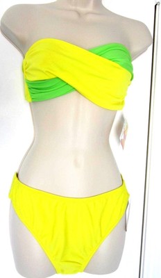 yellow bandeau swim top