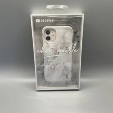 NEW +RECOVER White Marble iPhone 12 Mini Cell Phone Cover Case Slim Silicone