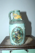 carolyn simons face jug, pottery, folk art  7''x 5''