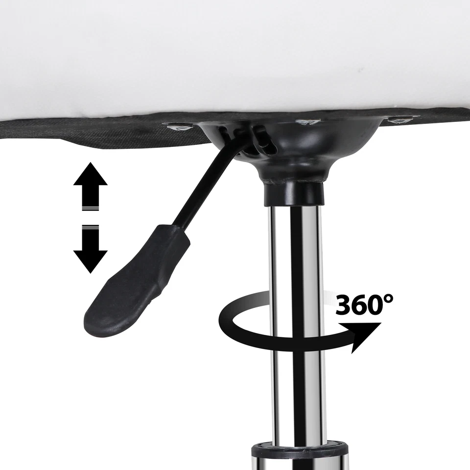 Round Vanity Stool Chair Adjustable 360°Swivel Makeup Ottoman Stool for Bedroom - Image 4 of 4