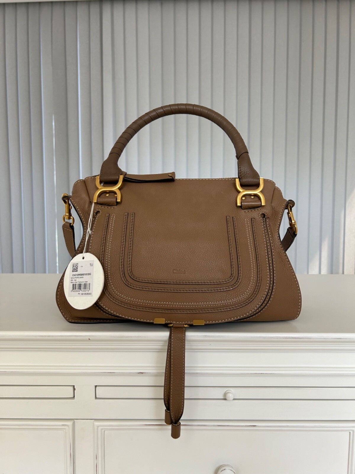 Chloe - Marcie - Double Carry Bag - Medium - Nut - Made in Italy | With Tags