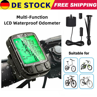 Fahrradcomputer Tachometer Digital Wasserdicht LCD Funk Fahrrad Kilometerzähler