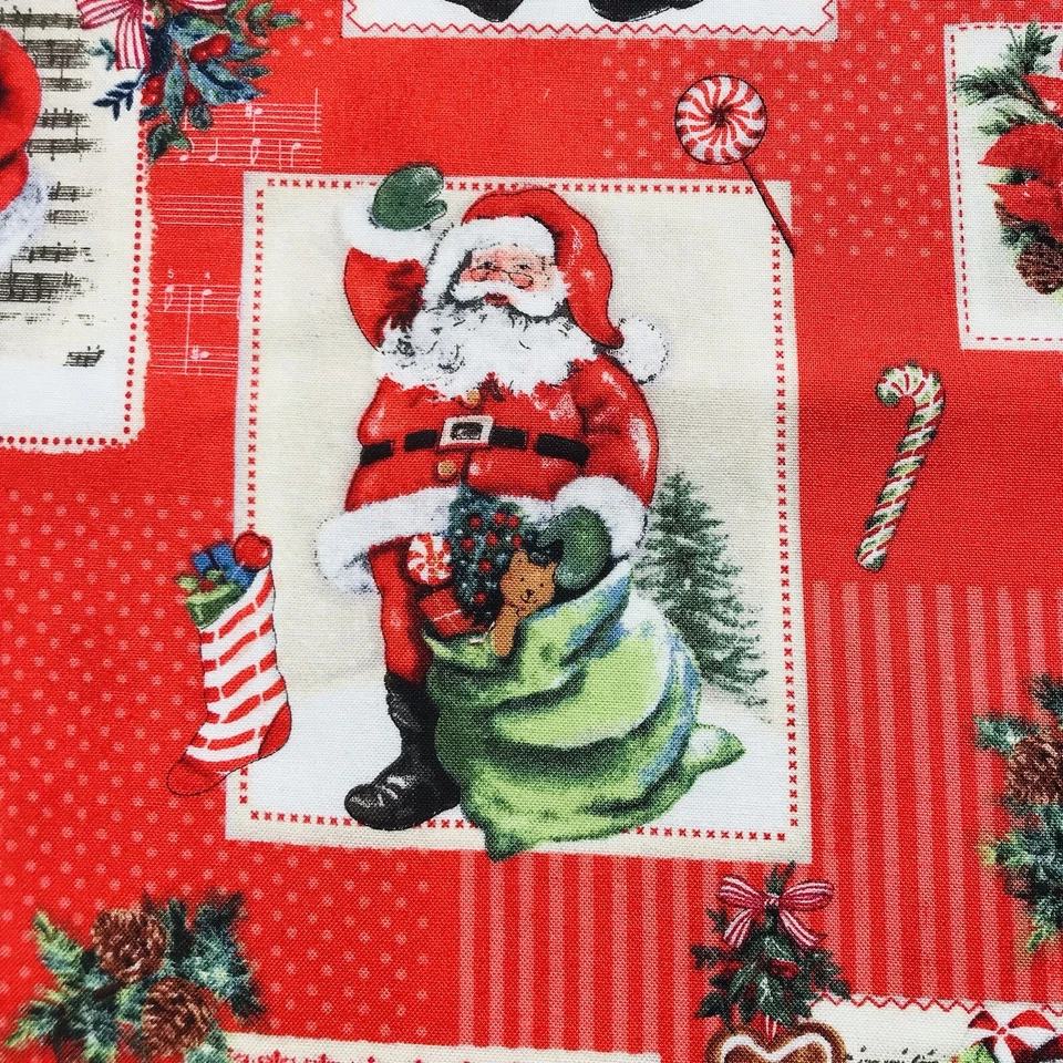Santa Christmas ~ Poplin Fabric ~ Sold By Fat Quarter FQ 75cm W x  43cm L ~ BN - image 2 of 4
