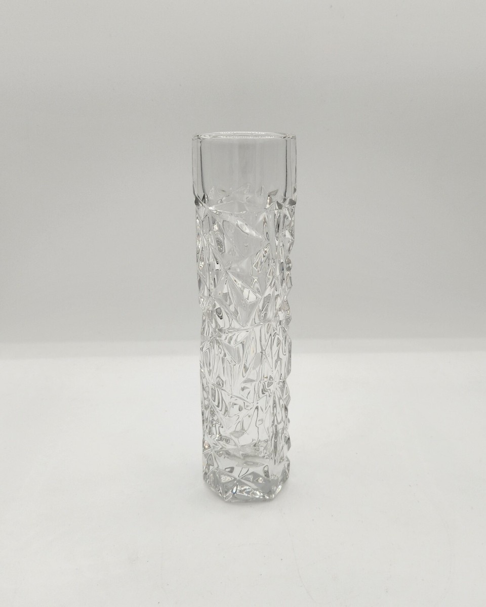 Signed Tiffany and Co. ROCK CUT Modernist Lead Crystal Bud