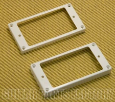 PC-6733-W White Curved-bottom Humbucker Pickup Rings for Epiphone-style Guitar